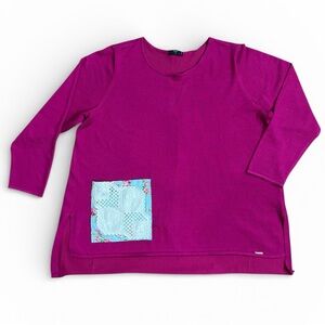 TAHARI WOMAN NWT Purple/Pink/Fuschia High/Low Sweater with DIY Pocket Size 3X
